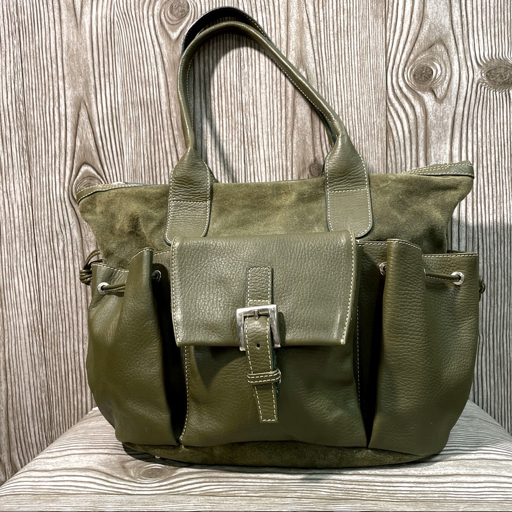 Lumiani Leather and Suede Satchel